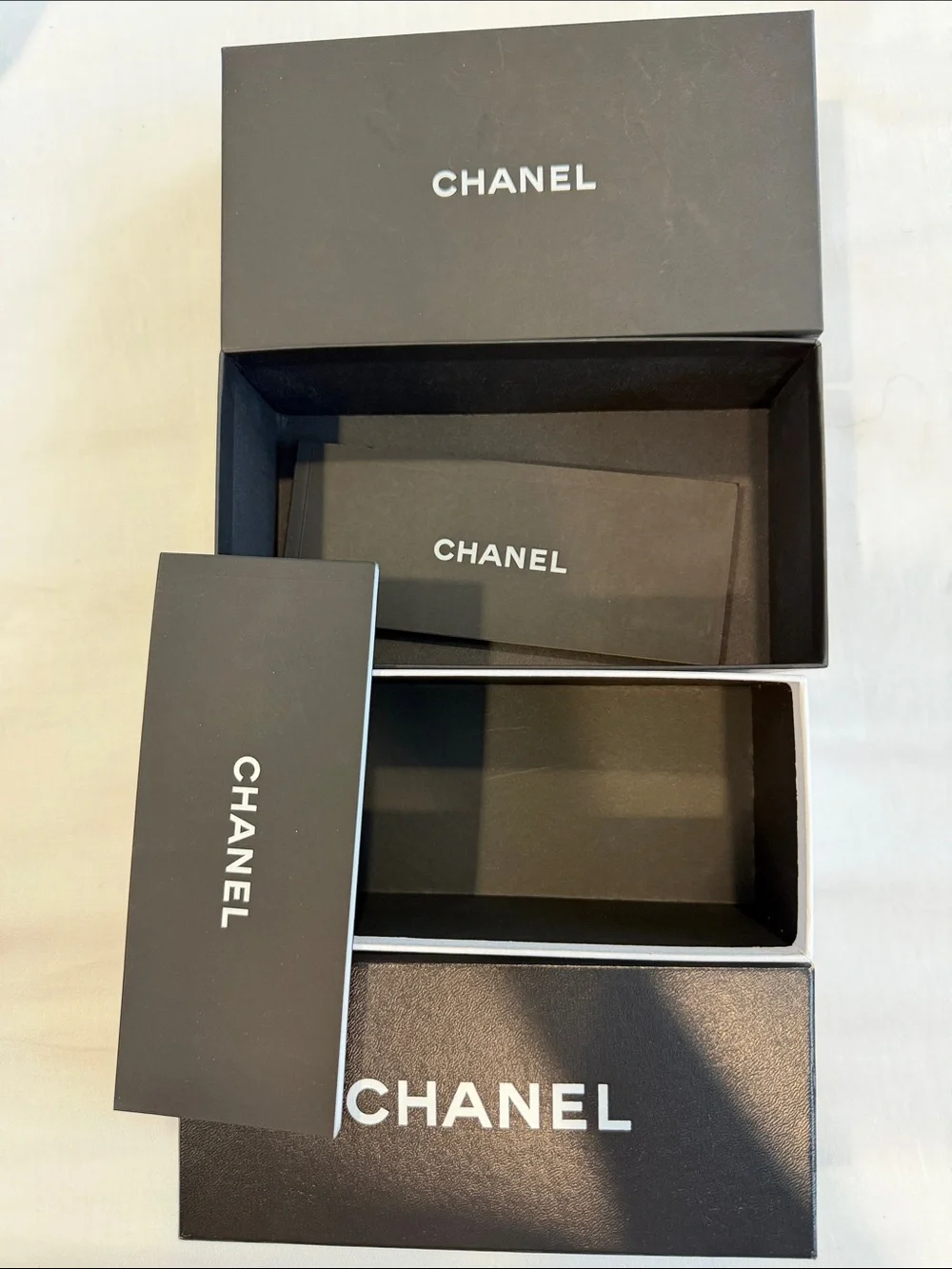 CHANEL Black and White Logo Box Set for eye glasses